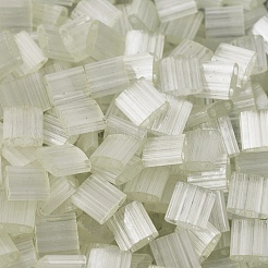 MIYUKIティラビーズ  日本製シードビーズ  2穴  （tl2591)シルクペールライトイエロー  5x5x1.9mm  穴：0.8mm  約118PCS /ボトル  10 G /ボトル&nbsp;SEED-JP0008-TL2591