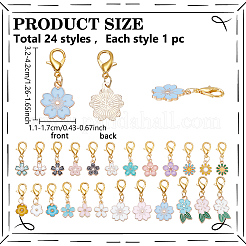 24Pcs Alloy Enamel Locking Stitch Markers&nbsp;HJEW-ME00004