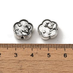 チベット風合金ビーズ  カドミウムフリー＆鉛フリー  アンティークシルバー  花  13x13x5mm  穴：1.6mm  約359個/1000g&nbsp;PALLOY-P302-12C-AS