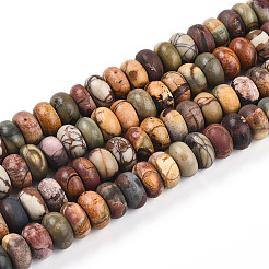 Natural Polychrome Jasper/Picasso Stone/Picasso Jasper Beads Strands&nbsp;G-T140-70A