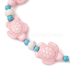 Synthetic Turquoise & Natural Freshwater Shell Beads Stretch Bracelets for Women&nbsp;BJEW-JB12017-01