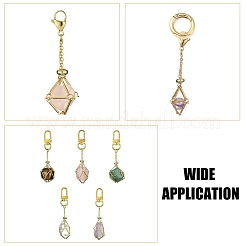 5Pcs Brass Braided Chain Pouch Empty Stone Holder Pendant Decorations&nbsp;HJEW-CJ0001-11G