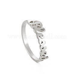 女性のための祝福の言葉ステンレススチール指輪  ステンレス鋼色  内径：19mm&nbsp;WG5CA7C-03