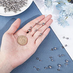 201 Stainless Steel Ball Stud Earrings&nbsp;STAS-UN0019-07P