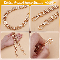 1Pc Metal 5-row Purse Chains&nbsp;DIY-UN0007-36LG
