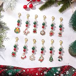 12Pcs Christmas Alloy Enamel Pendant Decorations&nbsp;HJEW-JM03682