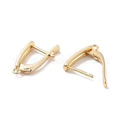 Rack Plating Brass Hoop Earring Findings with Latch Back Closure&nbsp;KK-D083-02G
