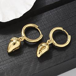 Brass Cubic Zirconia Hoop Earrings&nbsp;EJEW-Q015-01G-F