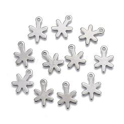 変色しにくい201ステンレススチールチャーム  花  ステンレス鋼色  14x10x0.8mm  穴：1.5mm&nbsp;STAS-F139-018P