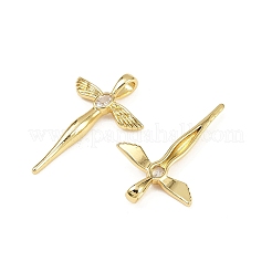 Brass Micro Pave Cubic Zirconia Pendants&nbsp;KK-S526-23G
