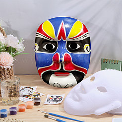 12 Styles DIY Blank Unpainted Peking Opera Mask&nbsp;DIY-BC0014-78