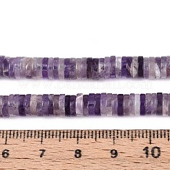 天然石アメジストビーズ連売り  ディスク  ヒシビーズ  6x1~2mm  穴：0.9mm  約233~248個/連  15.16~15.55''（38.5~39.5センチメートル）&nbsp;G-T142-6mm-12