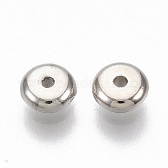 メッキABSプラスチックスペーサービーズ  フラットラウンド  プラチナメッキ  5x2mm  穴：1mm&nbsp;KY-T019-33B