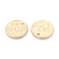 合金ペンダント  フラットラウンド  カドミウムフリー＆鉛フリー  マットゴールドカラー  30x3mm  穴：2.8mm&nbsp;PALLOY-N179-36MG