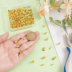 150Pcs 3 Style Brass Cord Ends&nbsp;KK-UN0003-75