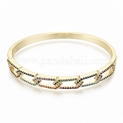 Brass Micro Pave Cubic Zirconia Bangles&nbsp;BJEW-S142-014-NF
