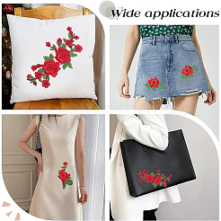 6個 3スタイルの花柄コンピューター刺繍アップリケ  コスチュームオーナメントアクセサリー  レッド  78~220x107~325x2.5~3mm  2個/スタイル&nbsp;PATC-CY0001-04A