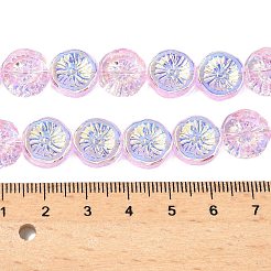 Half Electroplate Baking Paint Glass Beads Strands&nbsp;EGLA-K061-11A-AB05