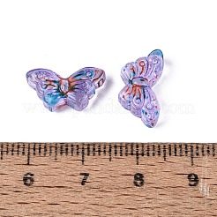 ピカソの透明ガラスビーズ  蝶  ミディアムスレートブルー  8x14.5~15x4.5~5.5mm  穴：1mm  約690個/ポンド&nbsp;SEED-N012-05E