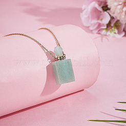 1Pc Natural Green Aventurine Perfume Bottle Necklaces&nbsp;NJEW-PH0001-37B-01