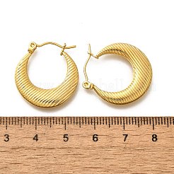 女性用304ステンレスフープピアス  イオンプレーティング（ip）  リング  18KGP本金メッキ  23.5x22x3mm&nbsp;EJEW-L296-067G