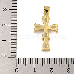 Rack Plating Brass Micro Pave Cubic Zirconia Pendants&nbsp;KK-C074-57G-02