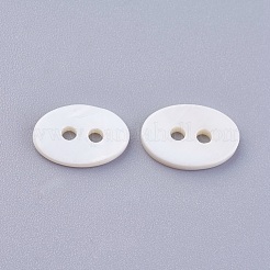 2ホールのシェルボタン  オーバル  12~12.5x8~8.5x2mm  穴：1.6mm&nbsp;BSHE-P026-20