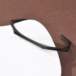 304ステンレススチール製カフバングル  六角  イオンプレーティング（ip）  ブラック  内径：2-1/2インチ（6.4cm）&nbsp;BJEW-P373-01EB