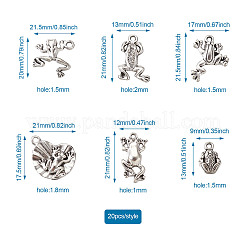 Tibetan Style Alloy Frog Shape Pendants & Rhinestone Settings&nbsp;TIBEP-TA0002-34AS-RS