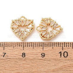 Valentine's Day Brass Micro Pave Clear Cubic Zirconia Charms&nbsp;KK-A304-24H-G