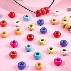 80Pcs 8 Colors Dyed Synthetic Turquoise European Beads&nbsp;SPDL-SC0001-01