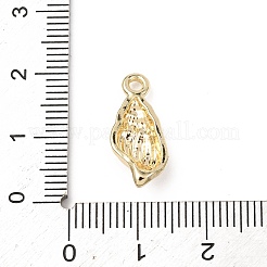 真鍮チャーム  ラックめっき  長持ちメッキ  鉛フリー＆カドミウムフリー  18KGP本金メッキ  巻き貝の形  19x9x4.5mm  穴：1.8mm&nbsp;KK-F917-03B-G