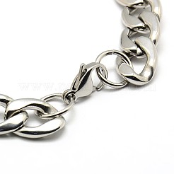 Tarnish Resistant 304 Stainless Steel Curb Chain/Twisted Chain Bracelets&nbsp;X-STAS-A028-B127P