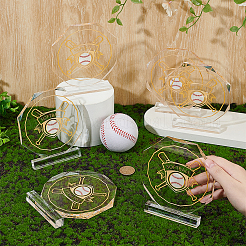 6Pcs Acrylic Sports Ball Trophy Awar&nbsp;ODIS-OC0001-94B