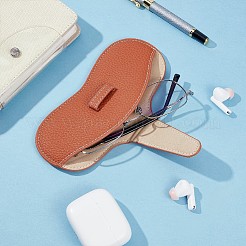 PUレザーメガネケース1個  眼鏡用  サングラスプロテクター  チョコレート  折りたたみ：87x175x8mm  展開：163x175x8mm&nbsp;AJEW-DJ0001-01B
