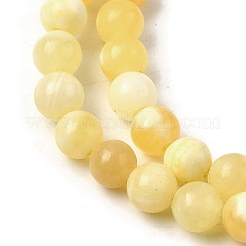 天然の黄翡翠ビーズ連売り  ラウンド  グレードAB  6mm  穴：0.8mm  約62個/連  14.96''（38センチメートル）&nbsp;X-G-A274-A01-6mm