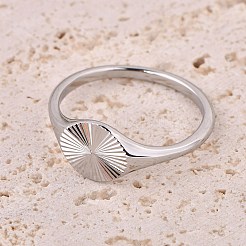 Flat Round 304 Stainless Steel Finger Rings&nbsp;FS-WG268FC-10