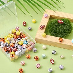 114Pcs 6 Style Acrylic Beads&nbsp;DIY-FS0002-36