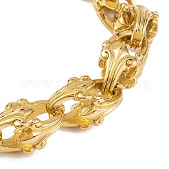 PVD 真空メッキ 304 ステンレススチール リンクチェーン ブレスレット 女性用 男性用  ゴールドカラー  8-7/8インチ（22.5cm）&nbsp;BJEW-L461-04G