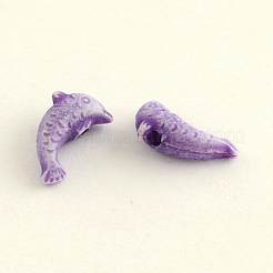 クラフトアクリルビーズ  イルカ  ミックスカラー  12x7x4mm  穴：2mm  約330個/50g&nbsp;X-MACR-Q157-M41