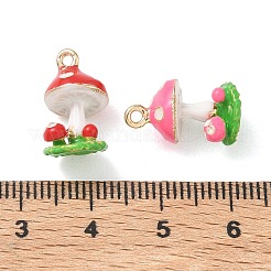 合金エナメルチャーム  きのこチャーム  ゴールドカラー  ミックスカラー  15~15.5x9~9.5x8.5~9mm  穴：1.4mm&nbsp;FIND-B069-03