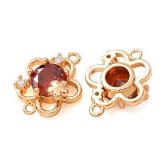Brass Pave Cubic Zirconia Connector Charms&nbsp;CU-CBAEC99-16G-01