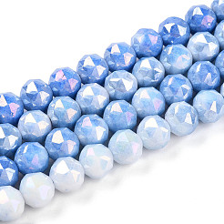 Anti-Tarnish Electroplate Glass Beads Strands&nbsp;X-GLAA-N010-8mm-02