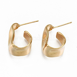 Brass Half Hoop Earrings&nbsp;X-KK-S356-149G-NF