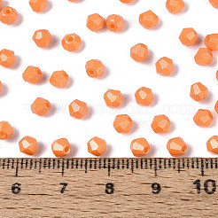 ベーキングペイント パールガラス シードビーズ  丸い穴  双円錐形  サンゴ  3.5~4x4~4.5mm  穴：1~1.2mm  約5625個/450g&nbsp;SEED-T007-21A-05