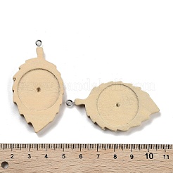 木製ペンダントカボションセッティング  ペンダントベース  葉  湯通しアーモンド  トレイ：25mm  55.5x29.5~30.5x5mm  穴：2mm  20個/セット&nbsp;WOOD-XCP0001-94B
