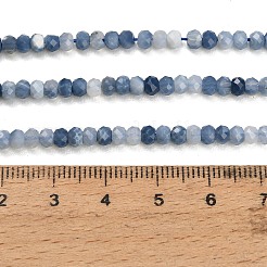 天然ブルーオパールビーズ連売り  多面カット  ロンデル  4x3mm  穴：0.7~0.8mm  約139~141個/連  15.35~15.55''（39~39.5センチメートル）&nbsp;GG-CBA4399-C03-02