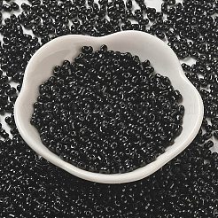オペークガラスシードビーズ  ピーナッツ  ブラック  3.5~4x2~2.5x2~2.3mm  穴：0.8mm  約8000個/ポンド&nbsp;SEED-K009-06B-01