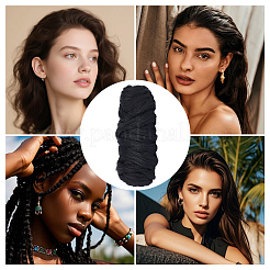 アフリカの繊維製ウィッグ編みライン  編み込みヘアアクセサリー  ブラック  0.01mm&nbsp;AJEW-CY0002-70A