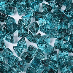 ピカソの透明ガラスビーズ  三角形  ライトシーグリーン  7.5x7.5~8.5x6~6.5mm  穴：1.4~1.6mm  約775個/ポンド&nbsp;SEED-Q039-02D